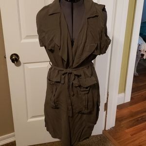 Mossimo army green long vest